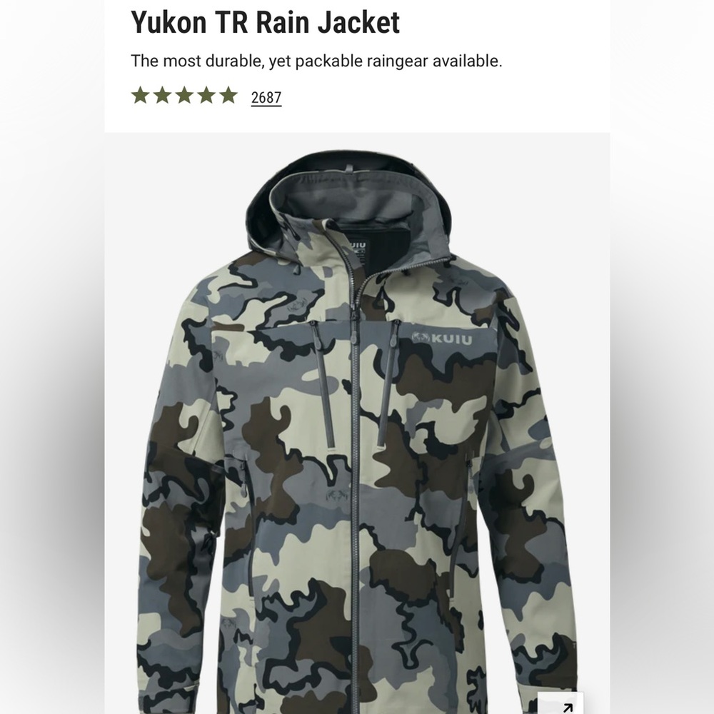 KUIU Men's Yukon TR Camouflage Rain Jacket